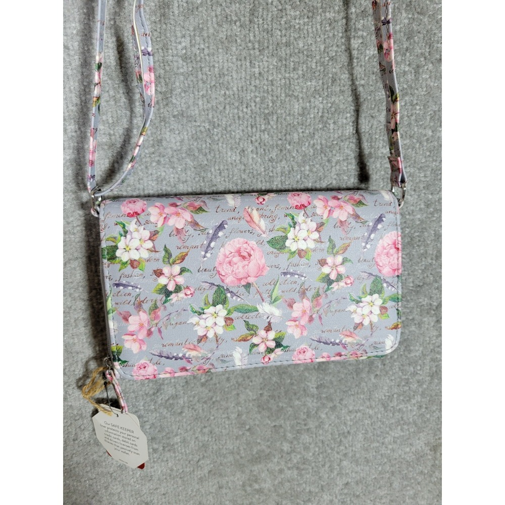 Mundi Mauve‎ Terrace Floral Flap Organizer Adjustable Strap My Backup Buddy New - Picture 5 of 12